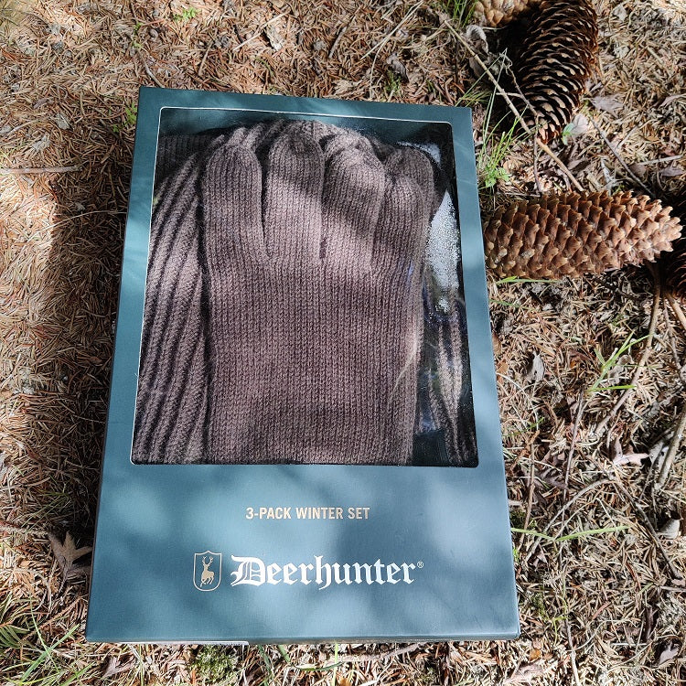 Deerhuntersæt hue/vanter/halstørklæde